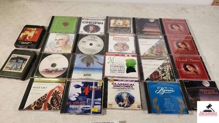(20+/-)CD'S MOZART - CLASSICAL ENCORES - HYMNS - CLASSICAL MOMENT - POPLAR CLASSICS - CHOPIN  ET.C - (GARAGE)