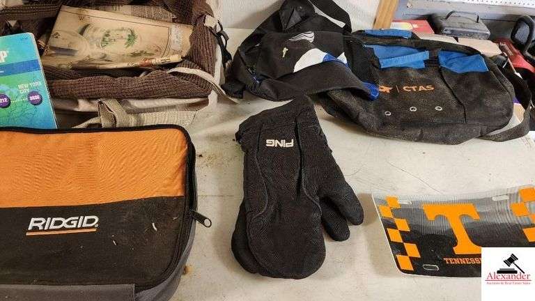 NED RAY MCWHERTER CAPS & SHIRTS - DIST-O-MAP - RIDGID BAG - LEATHER GLOVES  - TN FUND LICENSE PLATE - PING GLOVES - ETC.