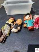 (4) CLOTH DOLLS - ONE NOSE DAMAGED - (GARAGE)