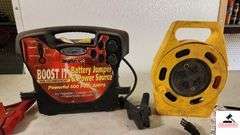 POWER CADDY EXTENSION CORD - BOOST BATTERY JUMPER CABLE (HANDLE BROKERN) -  CONDITION UNKNOWN