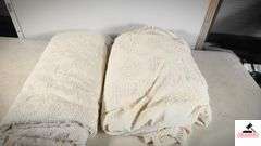 (2) WHITE BEDSPREADS-  GEORGE WASHINGTON  CHOICE - HAS  HOLES IN IT-