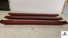 (3) WOOD WALL PLATE SHELVES   MAHOGANY COLOR  (GARGE)