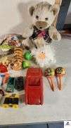 BARBIE DOLL CASE  & KEN CASE - TEDDY BEAR, TOY CAR - DONALD DUCK - SHAKERS