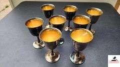 (8) SHERIDAN INTERNATIONAL SILVERPLATE GOBLETS - (GARAGE)
