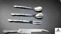 (4) PCS OF SILVERWARE - KNIFE, SALAD FORK, TWO END FORK, SPOON - (GARAGE)