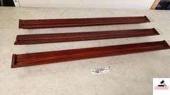 (3) WOOD WALL PLATE SHELVES   MAHOGANY COLOR  (GARGE)