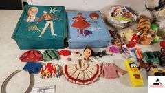 BARBIE DOLL CASE  & KEN CASE - TEDDY BEAR, TOY CAR - DONALD DUCK - SHAKERS