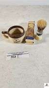HEATHER N FERN SEAFORTH SHAVING MUG - EVER READY SHAVING BRUSH WITH BOX NEW BUT NEEDS CLEANING - (GARAGE)
