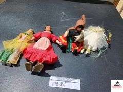(4) CLOTH DOLLS - ONE NOSE DAMAGED - (GARAGE)