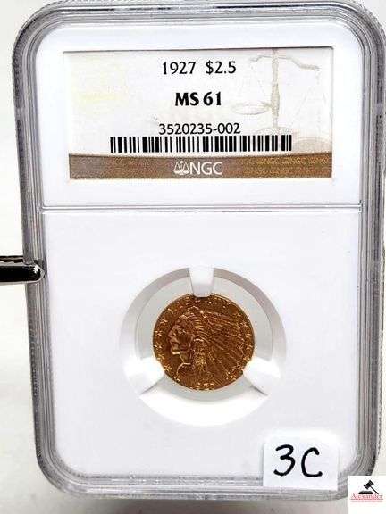 1927 INDIAN HEAD $2.5 GOLD - (NGC MS 61) image