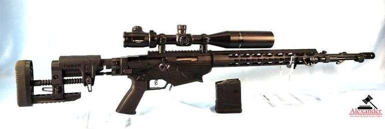 RUGER PRECISION TACTICAL RIFLE - 6.5 CREEDMORE CAL - ATHLON BTR 6-24X50 SCOPE - FOLDING ADJUSTABLE STOCK - 26" STAINLESS STEEL BARREL - APA MUZZLE BREAK - PICATINNY RAIL - TL-BPDKO1 FOLDING SHOOTING TRIPOD - S/N 1803-7798 image