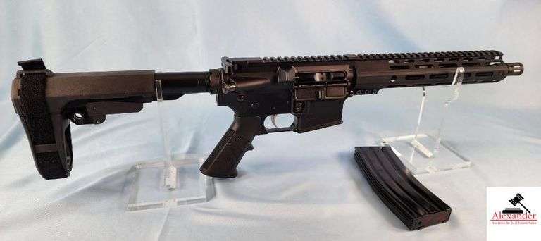 ANDERSON MANUFACTURING AM-15 PISTOL - .300 BLACKOUT CAL - SEMI-AUTO - SCREW IN EXPANDABLE STOCK - PISTOL GRIP - PINTY RAIL - S/N 24017428 image