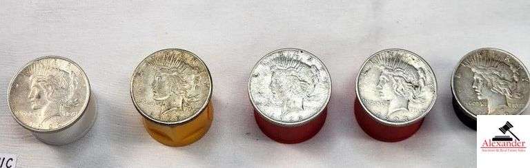 (5) LIBERTY S$1 COINS - (3) 1922'S , (2) MINT MARK "S" (1) MINT MARK "D", - (2) 1923'S , (2) NO MINT MARK image