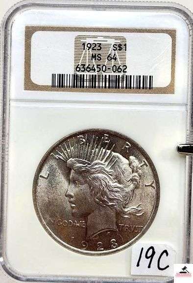 1923 PEACE S$1 COIN - (MS 64) image