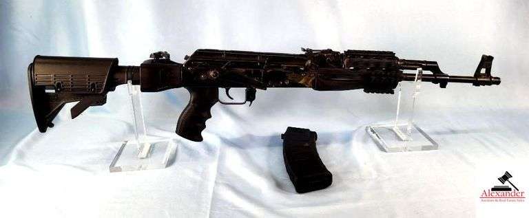 INTRAC/RATMIL MK II TACTICAL RIFLE - 5.45X39MM CAL - ADJUSTABLE FOLDING STOCK PISTOL GRIP - ELEVATION SIGHT - CAMO HAS BEEN APPLIED IN A FEW SPOTS OR WORN OFF - RAILS - S/N 30319897 image