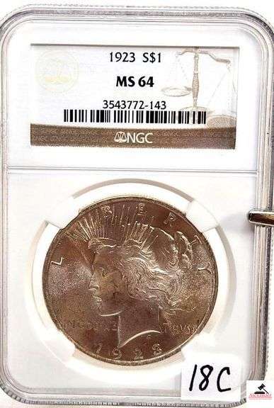 1923 PEACE S$1 COIN - (NGC MS 64) image