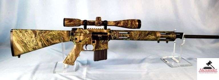 REMINGTON ARMS MODEL R-15 VTR SEMI-AUTO RIFLE - 5.56 CALIBER - NIKON SCOPE - ADVANTAGE MATCH ONE CAMMO - STOCK HAND GRIP - S/N RAU025218 image
