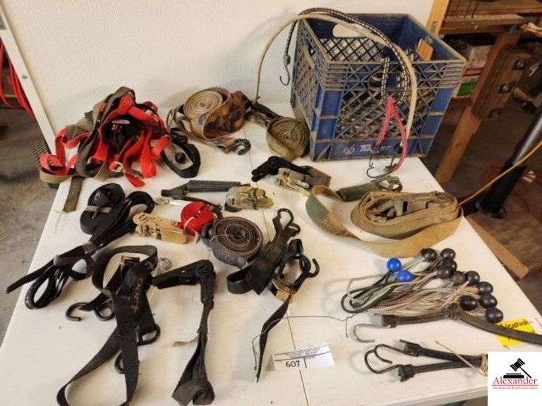CRATE OF RATCHET STRAPS BUNJEE CORDS - (SHOP) image