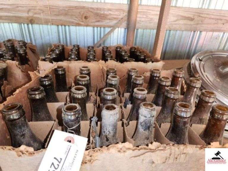 (2) BOXES OF COCA COLA AMBER BOTTLE - 75TH ANNIVERSARY - COMMEMORATIVE BOTTLE - JACKSON, TN - 48 BOTTLES - BOTTLES DIRTY NEED WASHING - (IMP. SHED) image