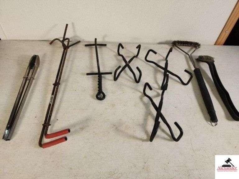 MEAT HANGER - SLAB RACKS - STEEL BRUSHES - TONGS - (SHED) image