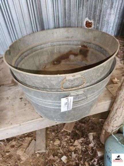 (2) GALVENIZED WASH TUBS (IMP SHED) image