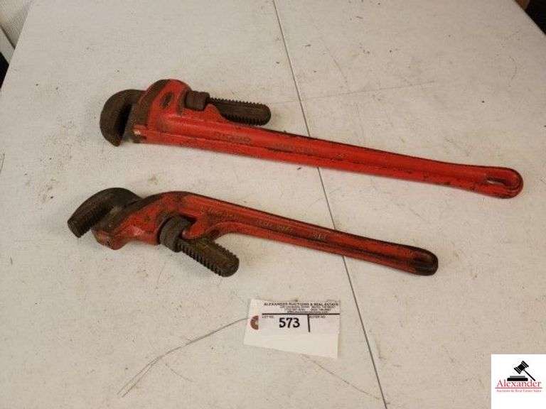RIGID HEAVY DUTY 24" PIPE WRENCH RIGID HEAVY DUTY E18 OFFSET PIPE WRENCH - GOOD CONDITION - (TRAILER) image