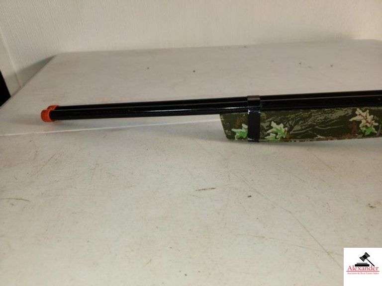 REPLICA BY FARRIS LEVER ACTION RIFLE - WOOD STOCK HAS CHIP ON STOCK AND SOME ROUGH EDGES - HAMMER DOUBLE BARREL SHOTGUN - STOCK AND FOREARM ARE CAMO - (GARAGE) image