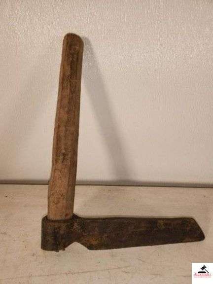 ANTIQUE SPLITTING FROE TOOL PRIMITIVE CUBED HANDLE - (GARAGE) image