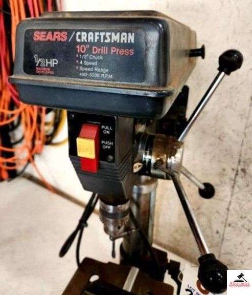 TABLE TOP DRILL PRESSS 120 VOLTS - QUARTER HORSE MOTOR - SINGLE PHASE - RUNS - (SHOP) image