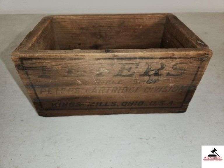 PETERS WOOD CARTRIDGE BOX - WROTE ON BOX: PETERS AIR RIFLE SHOR PETERS CARTRIDGE DIVISION REMINGTON ARMS COMPANY, INC KINGS-MILLS, OHIO, USA - (KITCHEN) image