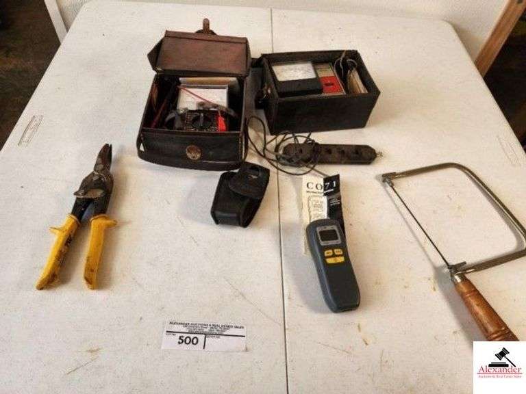 ROBINAIR TEMPERTURE TESTER - C071 TESTER CUTTERS - SAW - AMPOBE TESTER - MULTILIGHT TESTER - UEI CODE METER - CONDITION UNKNOWN - CUTTERS - SAW - (TRAILER) image