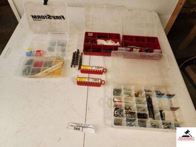 DRILL BITS SCOTCH CODE WIRE MARKER TAPE DISPENSER (2) - (5) METAL SCREWS AND ANCHORS KIT - WASHERS - MISC SCREWS - (TRAILER) image