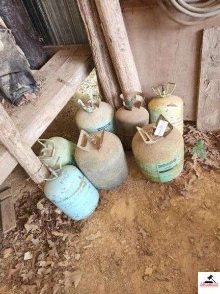 DUPONT FREEON CANS - LARGE & SMALL CANISTER GERNATION 22 FREEON - 1 FILLS ALMOST FULL & PIECE - (IMP SHED) image