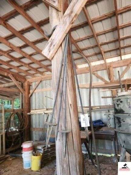 (4) FLOWER POT HANGERS - TALL METAL POT HANGER - IRON YARD TRELLIS - (WEST WALL IMP. SHED) image