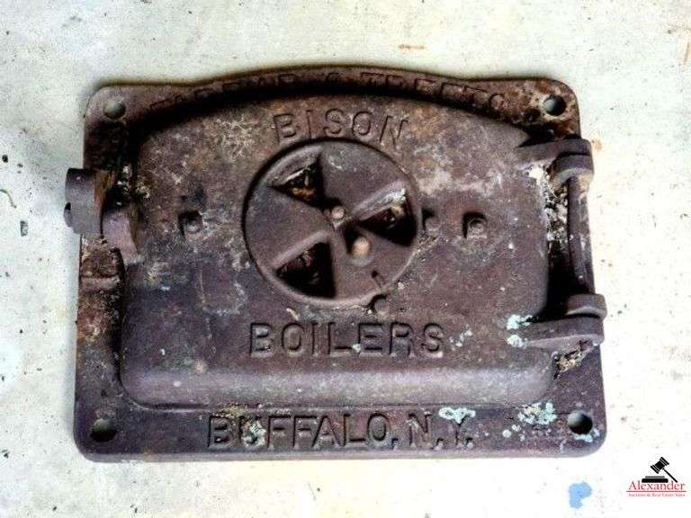 ANTIQUE FARRAR & TREETS BISON BOILER DOOR BUFFALO, N.Y.  - (SHED) image