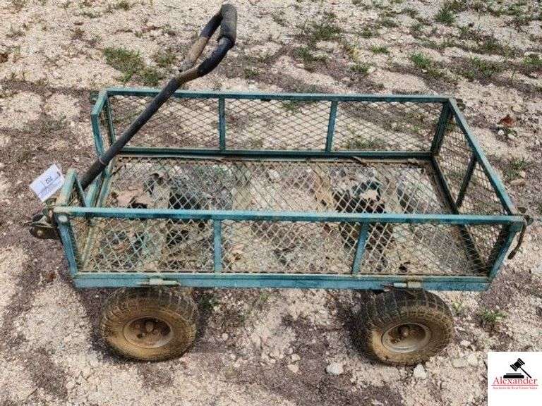 GREEN YARD CART WAGON - 38" LONG - 20" WIDE NUMATIC TIRES - (IMP SHED) image