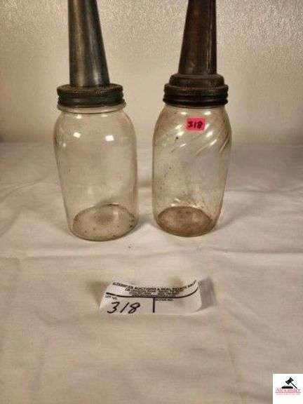 2 QUART JARS WITH OIL SPOUTS (GARAGE) image
