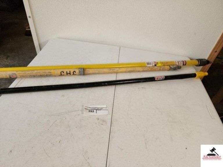 PRO-GLASS MODEL 6272 MR. LONGARM ROLLER HANDLE 6-12' & 10' ADJUSTABLE PAINT HANDLE - QUICKIE BRAND PAINT HANDLE - GETTING ALL THREE - (SHOP) image