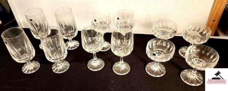 WESTERN GERMANY CRYSTAL GOBLETS - (4) WILLEROY & BOCH TEA GLASSES - (4) SHERBERTS - (HOUSE-GREAT ROOM) image