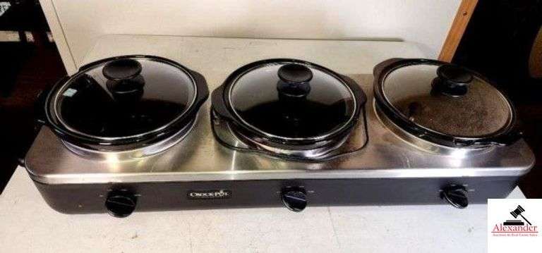 CROCKPOT TRIPLE SLOW COOKER HEAVY - (UPSTAIRS) image