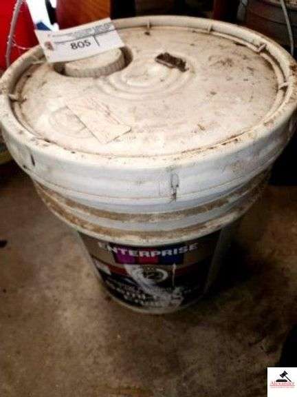 ENTERPRISE SEMI-GLOSS ENAMEL 5 GAL BUCKET APPEARS FULL - BUCKET SMALL AMOUNT (SHOP) image