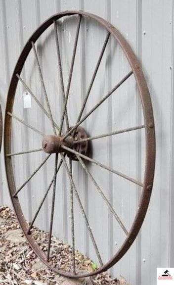 (2) IRON RAKE OR WAGON WHEEL (OUTSIDE) image