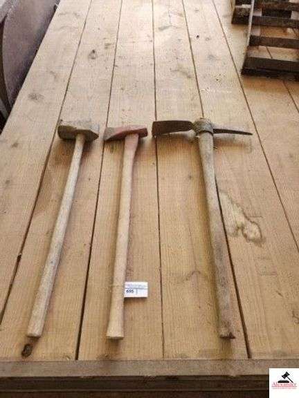 WEDGE & SLEDGE - HEAVY DUTY  ANTIQUE MALLET - PICK GOOD HANDLES (TOOL SHED) image