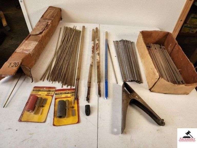 STAYSILV WELDING RODS - BRAZING RODS - MULTIPLE KINDS OF WELDING RODS - CLAMP - (2) FORNEY SURE GRIP MALE PLUGS - WELDING WIRE - (TRAILER) image
