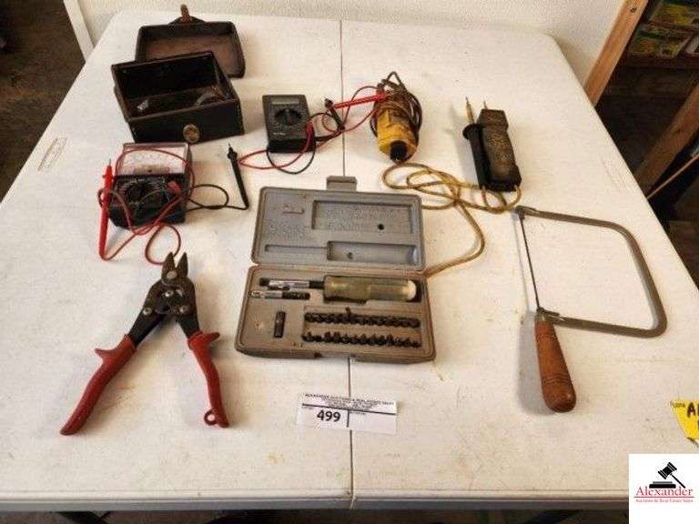 TESTERS - UNITEST 600 TESTER - CONDITION UNKNOWN SCREWDRIVER SET - HANDSAW - PLIERS - CUTTER (TRAILER) image