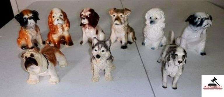 DOG COLLECTION (9) 6 ENESCO FIGURINES - EARDCO FIGUIRIES - DOGS image