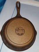 Lodge #5 cast iron skillet, nicely seasoned and ready to go