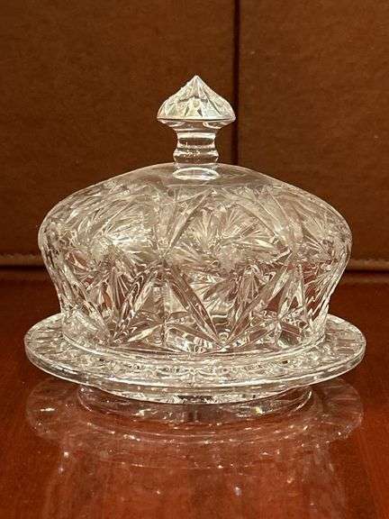 Violetta Hand Cut Lead Crystal Covered Butter Dish