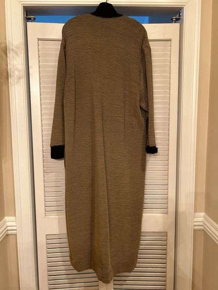 Designer Caroline Rose 100% wool long sweater jacket (size L)