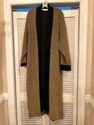Designer Caroline Rose 100% wool long sweater jacket (size L)